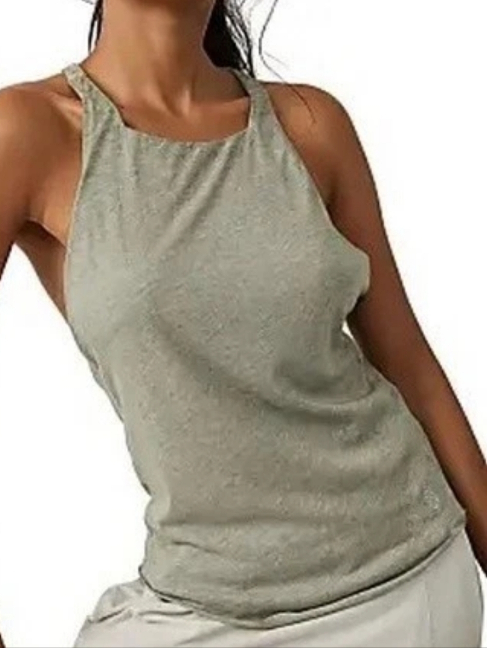 FP Movement Exhale Racerback Tank Top In Sage Green Size Small Lightweight